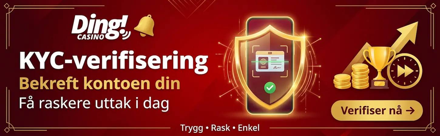 Ding Casino KYC-verifisering – bekreft kontoen din raskt og trygt for å få raskere uttak i Norge.